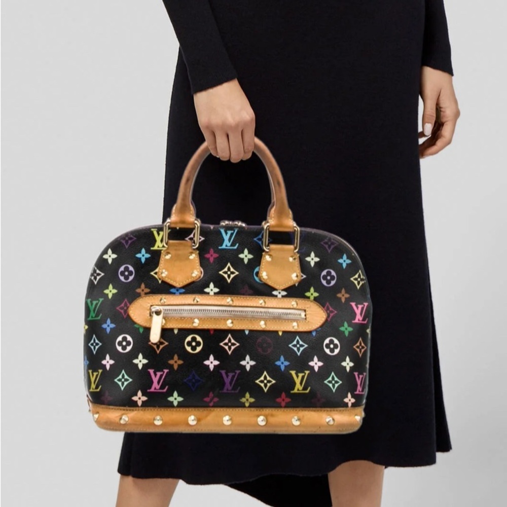 Takashi Murakami X Louis Vuitton Black Monogram Multicolor Alma PM - Picture 4 of 14